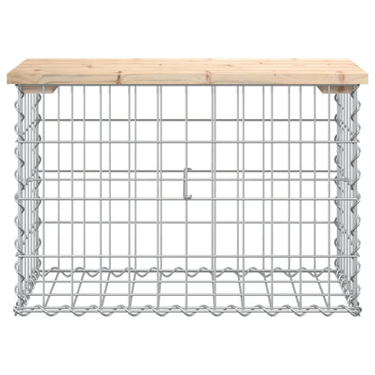 vidaXL Garden Bench Gabion Design 63x31.5x42 cm Solid Wood Pine - Brown