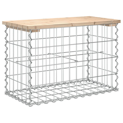 vidaXL Garden Bench Gabion Design 63x31.5x42 cm Solid Wood Pine - Brown
