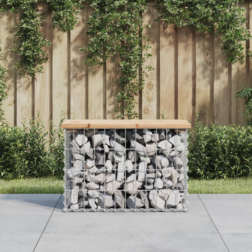 vidaXL Garden Bench Gabion Design 63x31.5x42 cm Solid Wood Pine - Brown