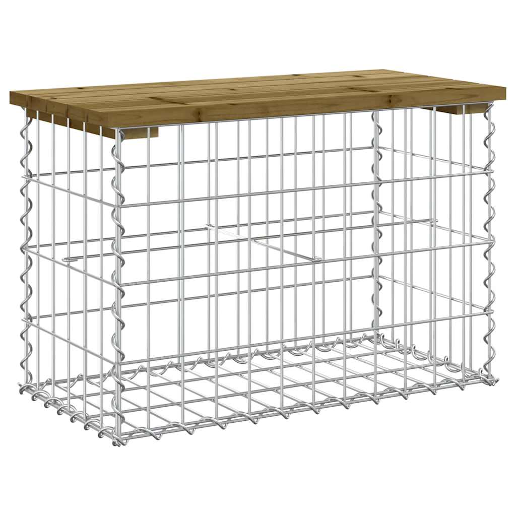 vidaXL Garden Bench Gabion Design 63x31.5x42 cm Impregnated Wood Pine - Brown