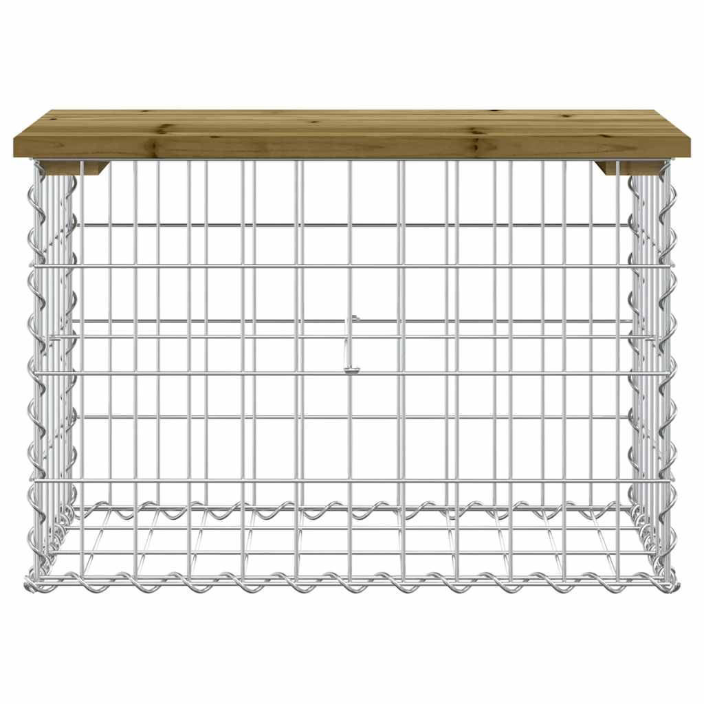 vidaXL Garden Bench Gabion Design 63x31.5x42 cm Impregnated Wood Pine - Brown