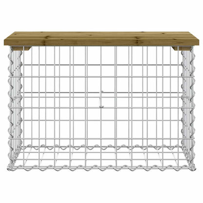 vidaXL Garden Bench Gabion Design 63x31.5x42 cm Impregnated Wood Pine - Brown