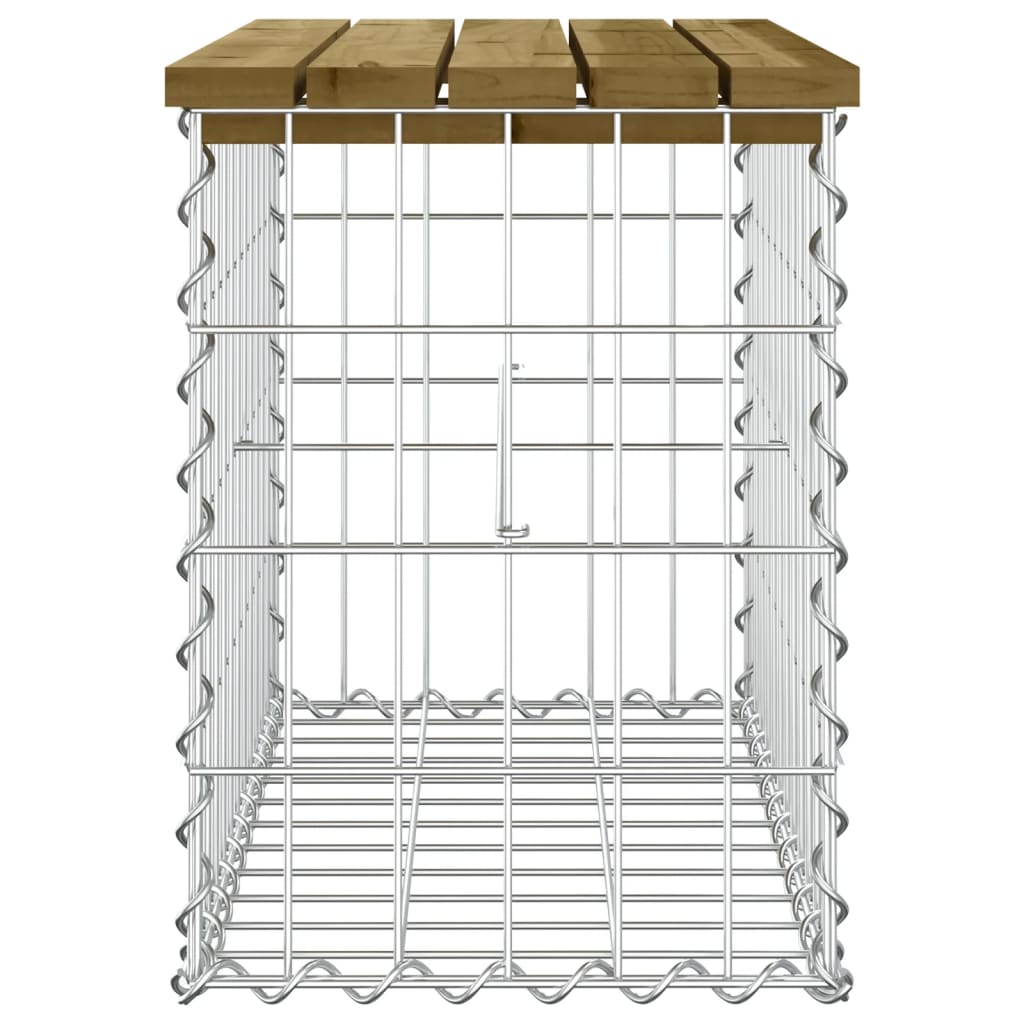 vidaXL Garden Bench Gabion Design 63x31.5x42 cm Impregnated Wood Pine - Brown