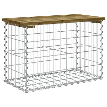 vidaXL Garden Bench Gabion Design 63x31.5x42 cm Impregnated Wood Pine - Brown