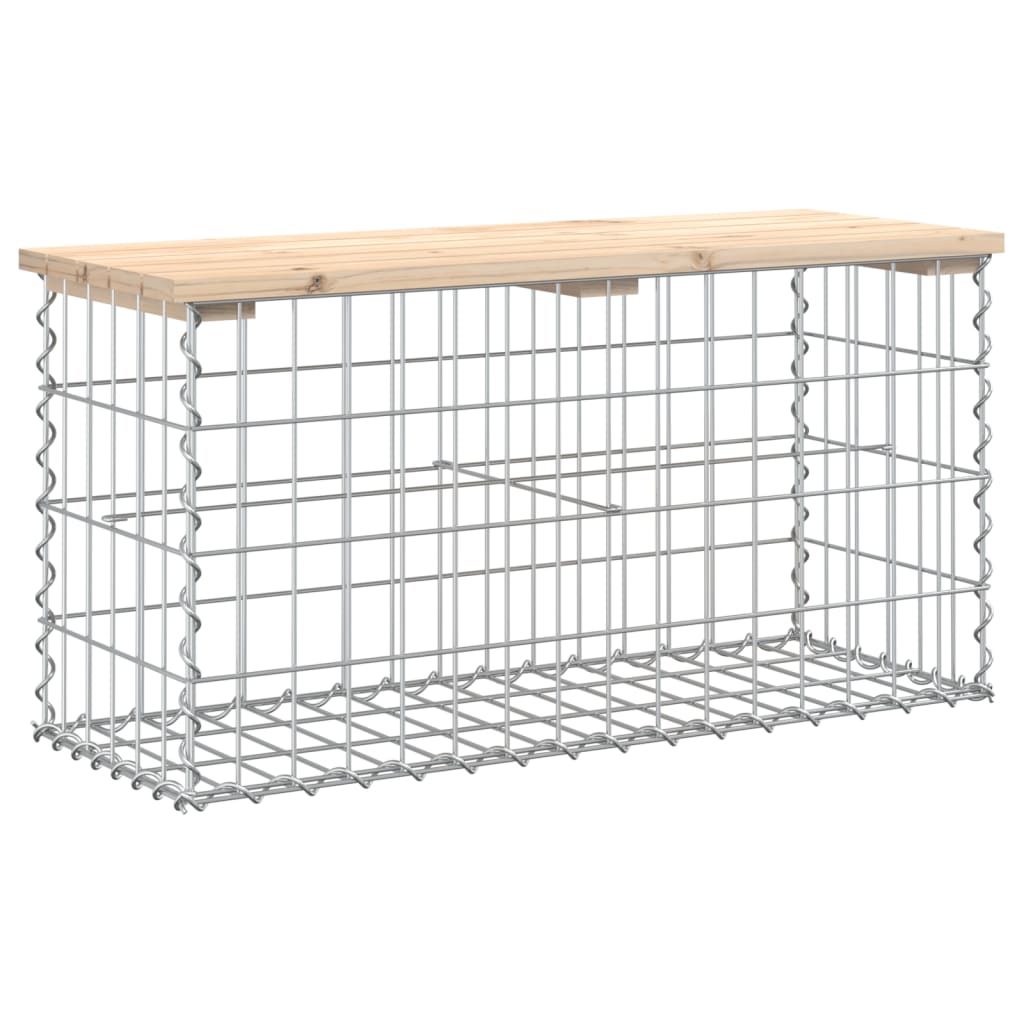 vidaXL Garden Bench Gabion Design 83x31.5x42 cm Solid Wood Pine - Brown