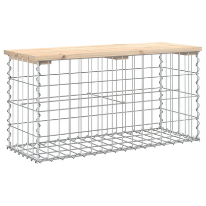 vidaXL Garden Bench Gabion Design 83x31.5x42 cm Solid Wood Pine - Brown