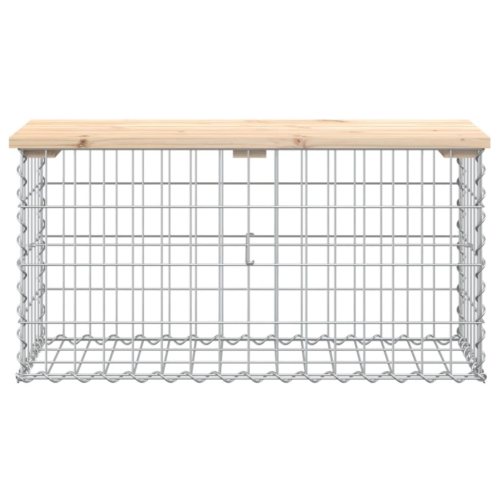 vidaXL Garden Bench Gabion Design 83x31.5x42 cm Solid Wood Pine - Brown