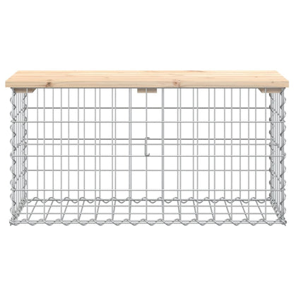vidaXL Garden Bench Gabion Design 83x31.5x42 cm Solid Wood Pine - Brown