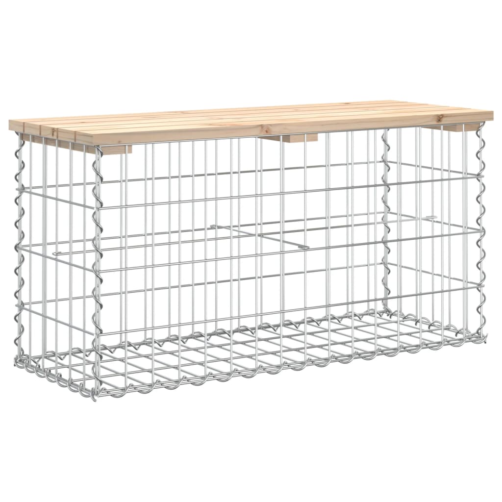 vidaXL Garden Bench Gabion Design 83x31.5x42 cm Solid Wood Pine - Brown