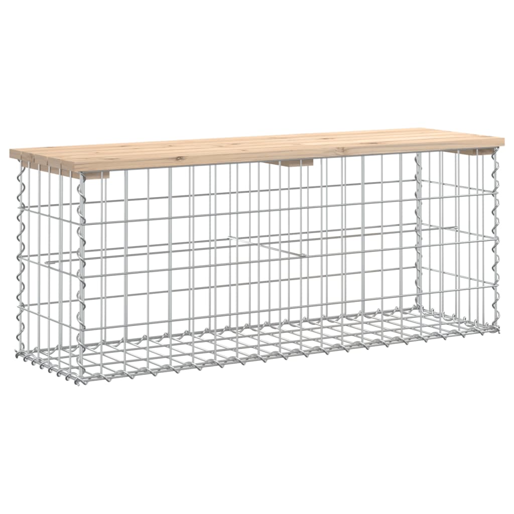 vidaXL Garden Bench Gabion Design 103x31.5x42 cm Solid Wood Pine - Brown