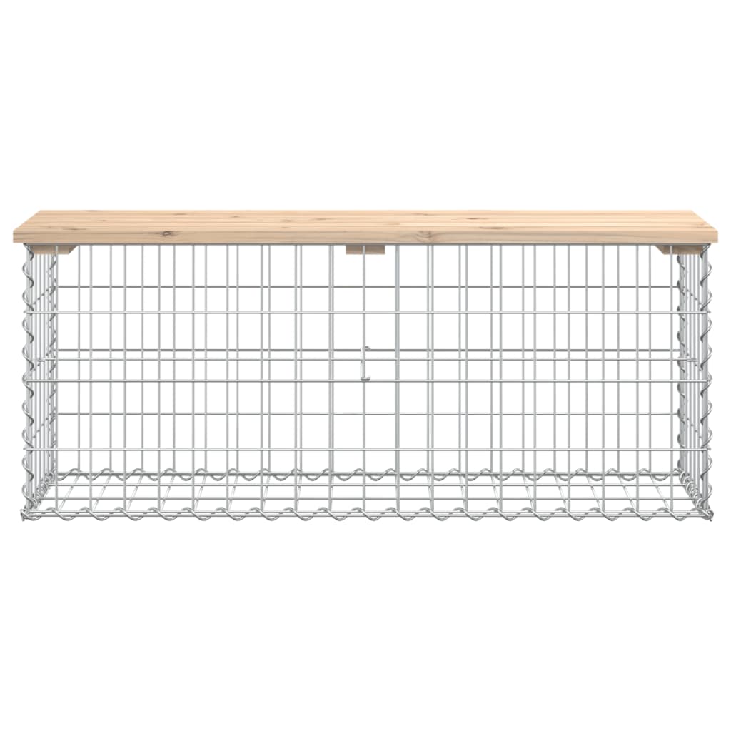 vidaXL Garden Bench Gabion Design 103x31.5x42 cm Solid Wood Pine - Brown