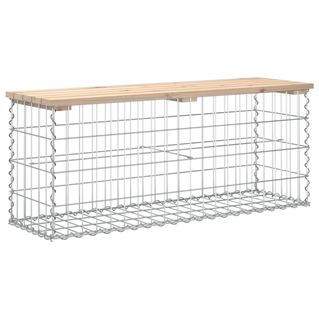 vidaXL Garden Bench Gabion Design 103x31.5x42 cm Solid Wood Pine - Brown