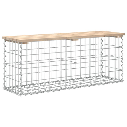 vidaXL Garden Bench Gabion Design 103x31.5x42 cm Solid Wood Pine - Brown