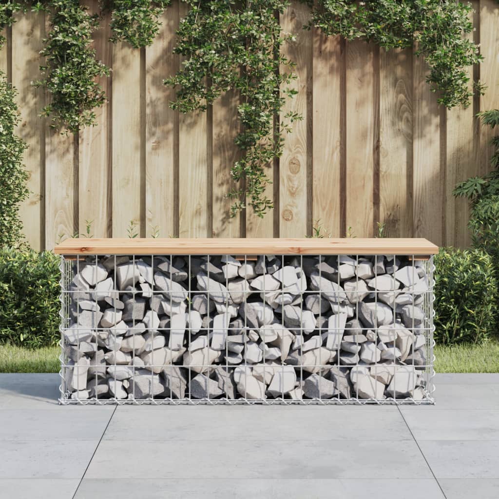 vidaXL Garden Bench Gabion Design 103x31.5x42 cm Solid Wood Pine - Brown