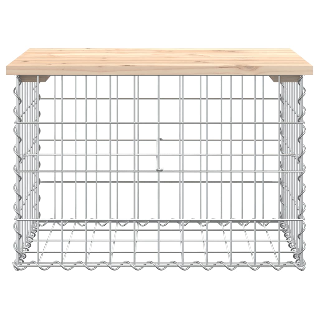 vidaXL Garden Bench Gabion Design 63x44x42 cm Solid Wood Pine - Brown
