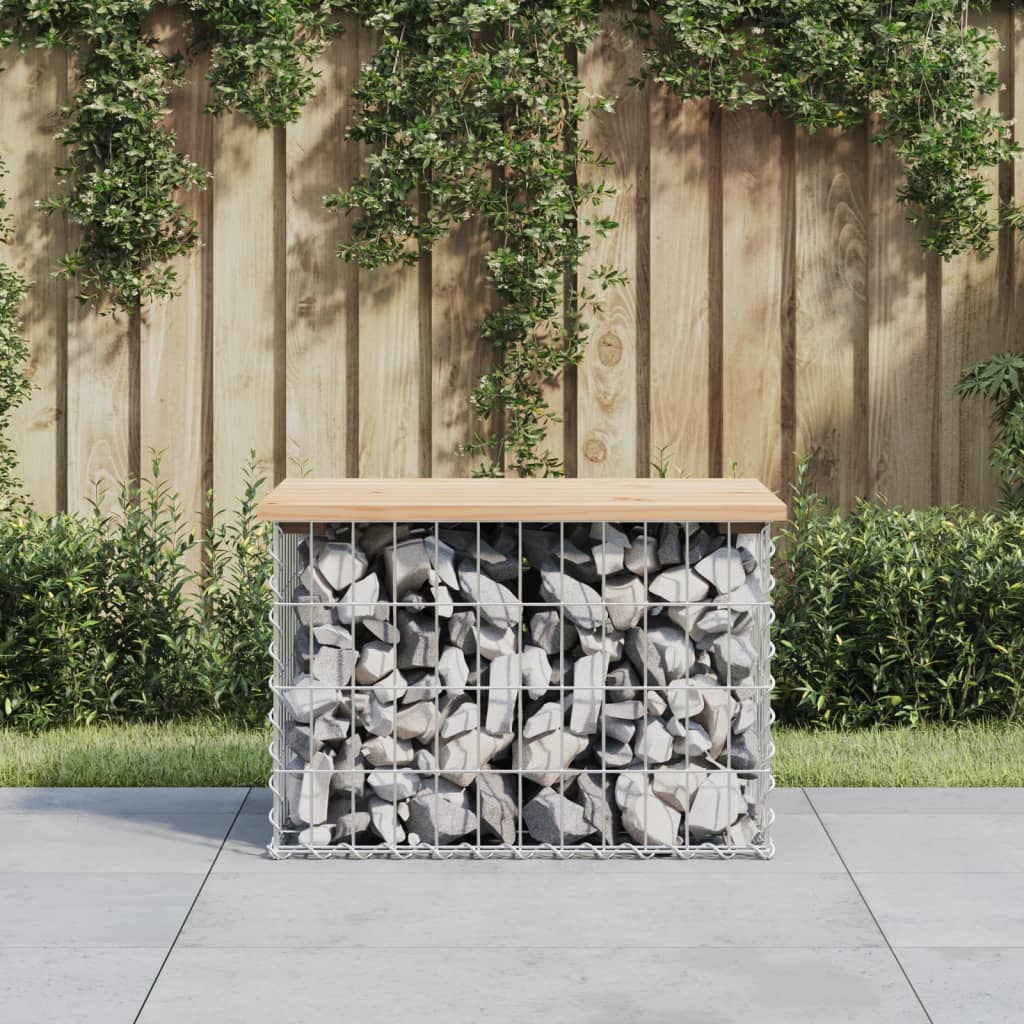 vidaXL Garden Bench Gabion Design 63x44x42 cm Solid Wood Pine - Brown