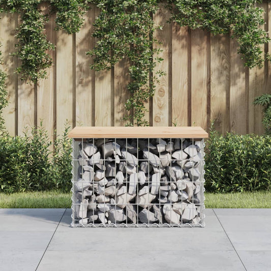 vidaXL Garden Bench Gabion Design 63x44x42 cm Solid Wood Pine - Brown