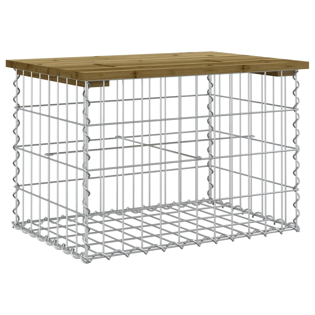 vidaXL Garden Bench Gabion Design 63x44x42 cm Impregnated Wood Pine - Brown