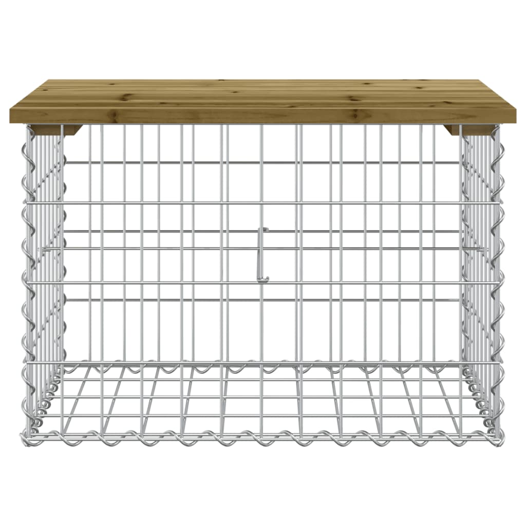 vidaXL Garden Bench Gabion Design 63x44x42 cm Impregnated Wood Pine - Brown