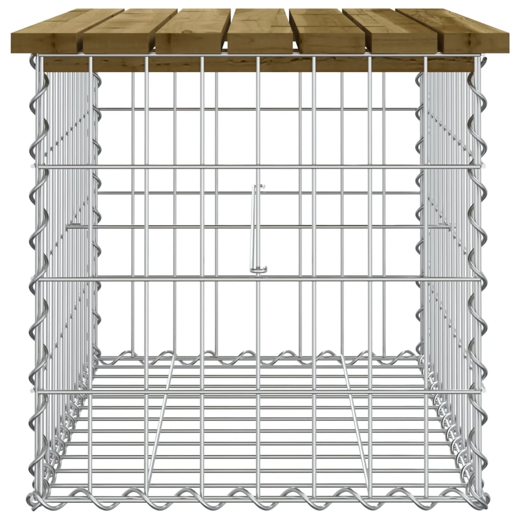 vidaXL Garden Bench Gabion Design 63x44x42 cm Impregnated Wood Pine - Brown