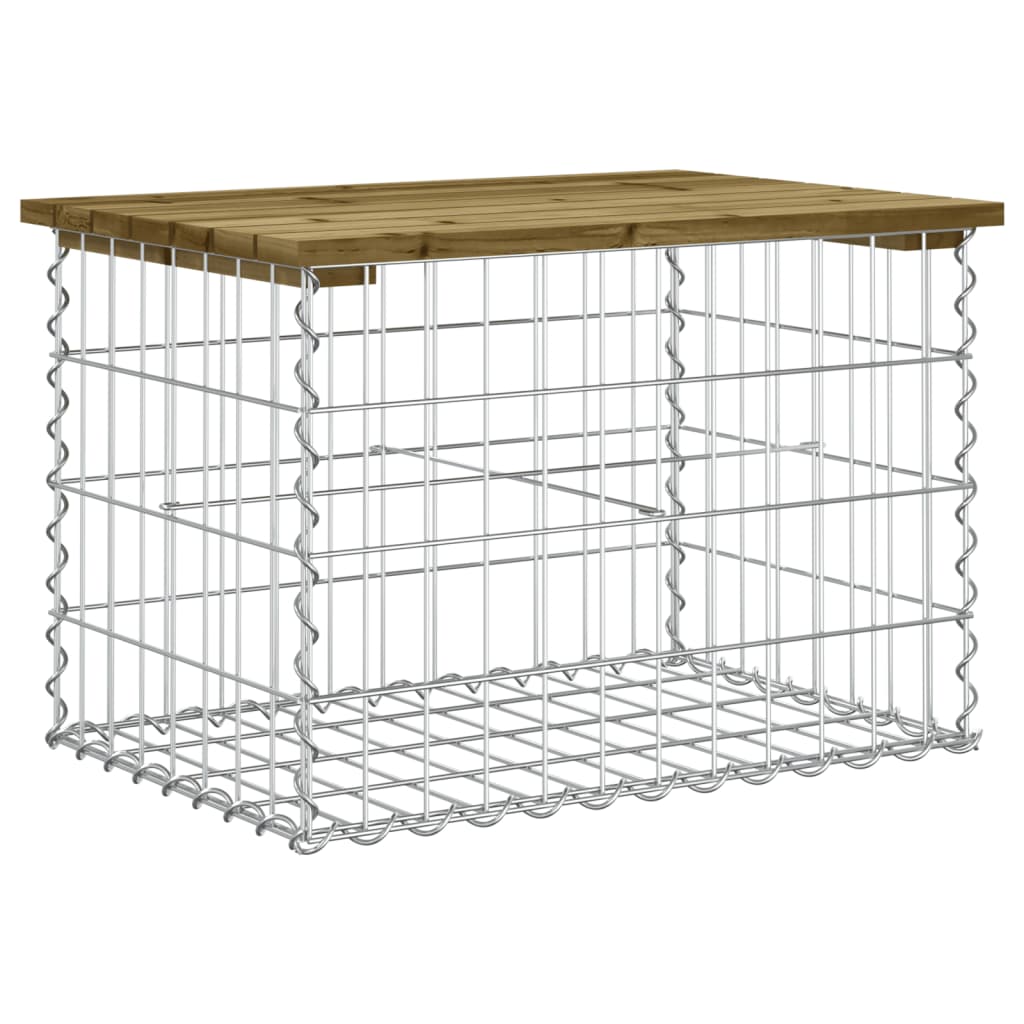 vidaXL Garden Bench Gabion Design 63x44x42 cm Impregnated Wood Pine - Brown