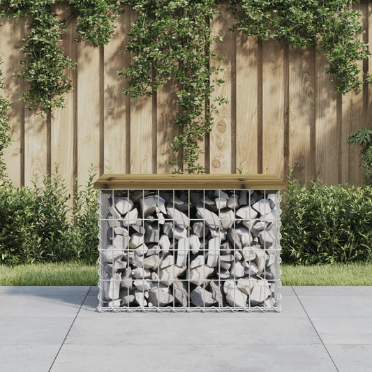 vidaXL Garden Bench Gabion Design 63x44x42 cm Impregnated Wood Pine - Brown