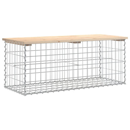 vidaXL Garden Bench Gabion Design 103x44x42 cm Solid Wood Pine - Brown