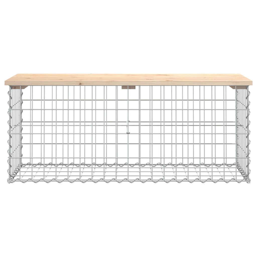 vidaXL Garden Bench Gabion Design 103x44x42 cm Solid Wood Pine - Brown
