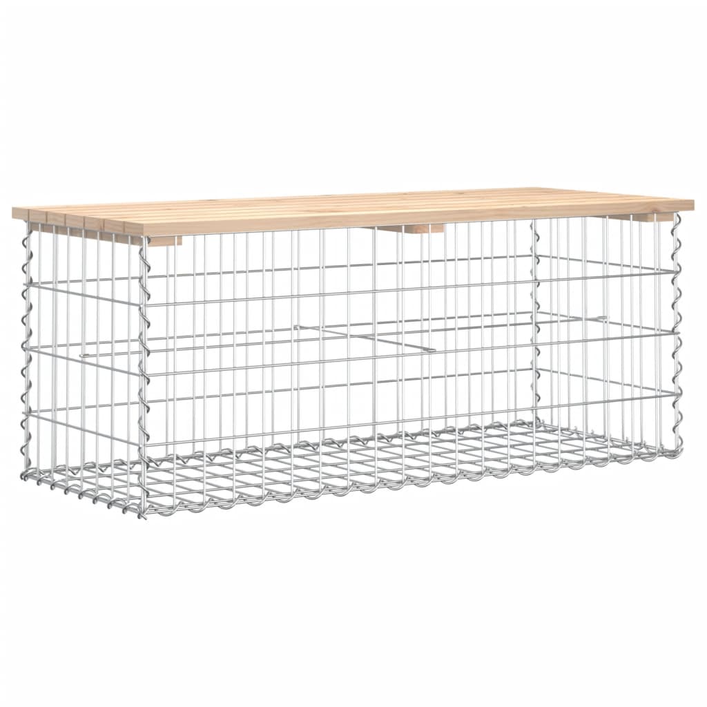 vidaXL Garden Bench Gabion Design 103x44x42 cm Solid Wood Pine - Brown