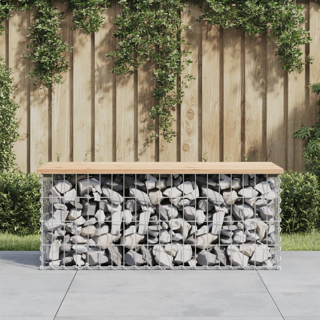 vidaXL Garden Bench Gabion Design 103x44x42 cm Solid Wood Pine - Brown