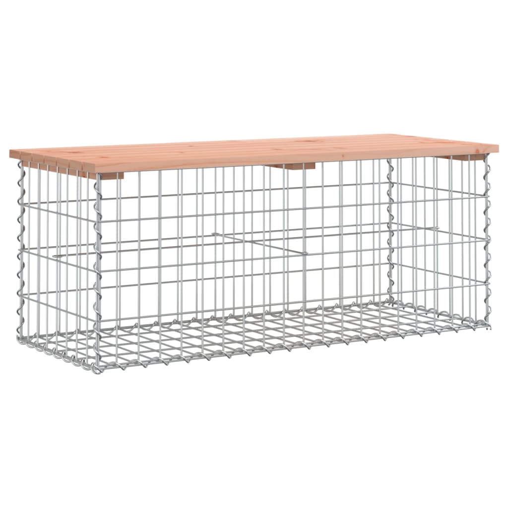vidaXL Garden Bench Gabion Design 103x44x42 cm Solid Wood Douglas - Brown