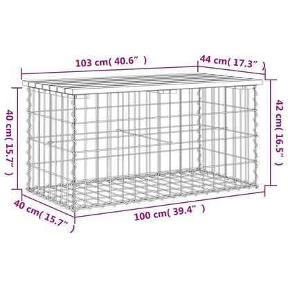vidaXL Garden Bench Gabion Design 103x44x42 cm Solid Wood Douglas - Brown