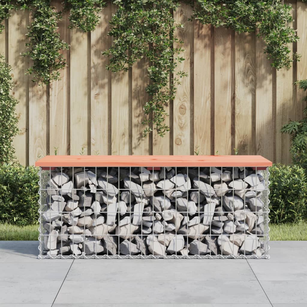 vidaXL Garden Bench Gabion Design 103x44x42 cm Solid Wood Douglas - Brown