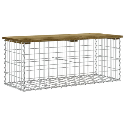 vidaXL Garden Bench Gabion Design 103x44x42 cm Impregnated Wood Pine - Brown