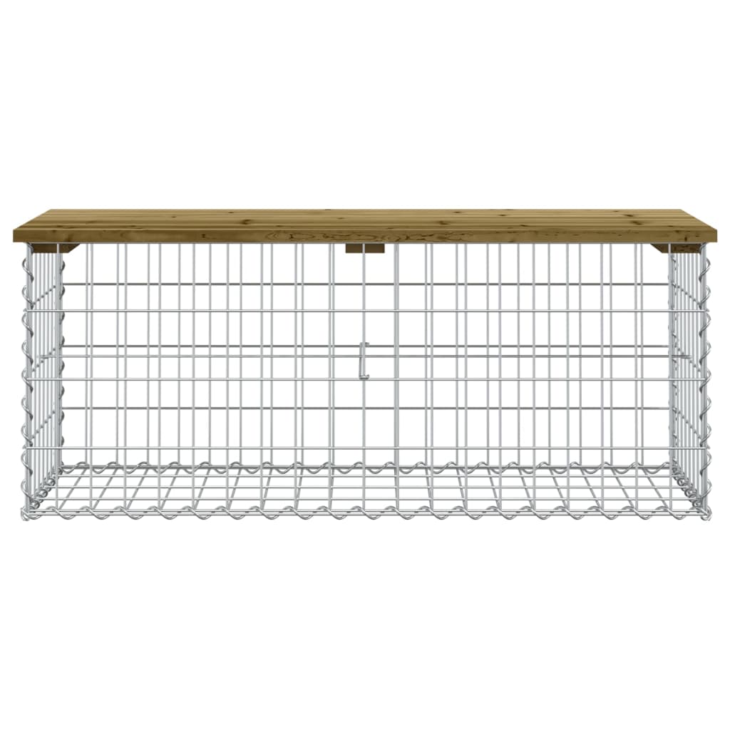 vidaXL Garden Bench Gabion Design 103x44x42 cm Impregnated Wood Pine - Brown