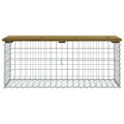 vidaXL Garden Bench Gabion Design 103x44x42 cm Impregnated Wood Pine - Brown