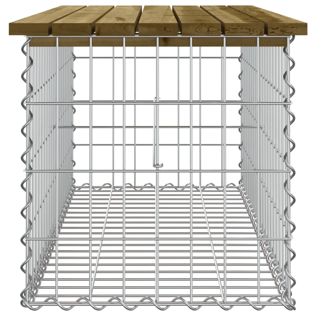 vidaXL Garden Bench Gabion Design 103x44x42 cm Impregnated Wood Pine - Brown
