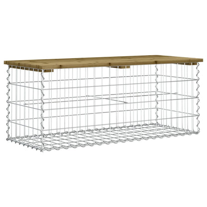 vidaXL Garden Bench Gabion Design 103x44x42 cm Impregnated Wood Pine - Brown