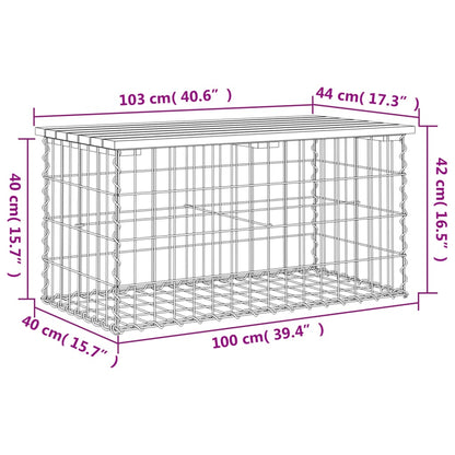 vidaXL Garden Bench Gabion Design 103x44x42 cm Impregnated Wood Pine - Brown