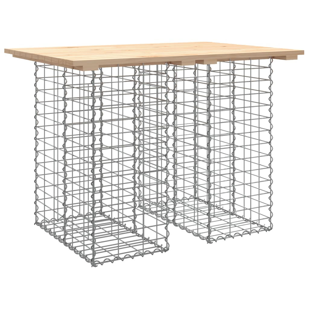 vidaXL Garden Table Gabion Design 100x70x72 cm Solid Wood Pine - Brown