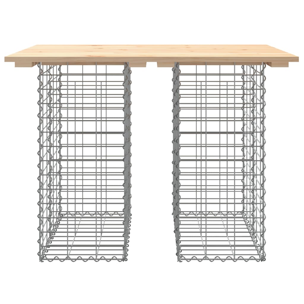 vidaXL Garden Table Gabion Design 100x70x72 cm Solid Wood Pine - Brown