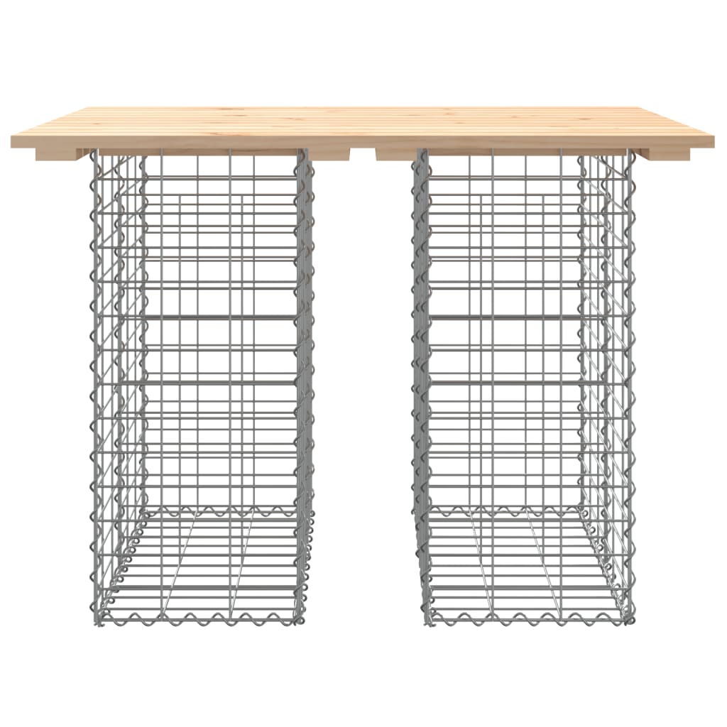 vidaXL Garden Table Gabion Design 100x70x72 cm Solid Wood Pine - Brown