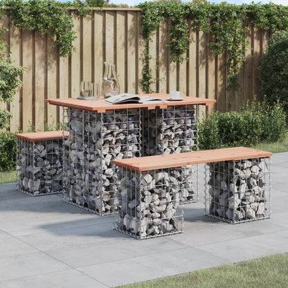 vidaXL Garden Table Gabion Design 100x70x72 cm Solid Wood Douglas - Brown
