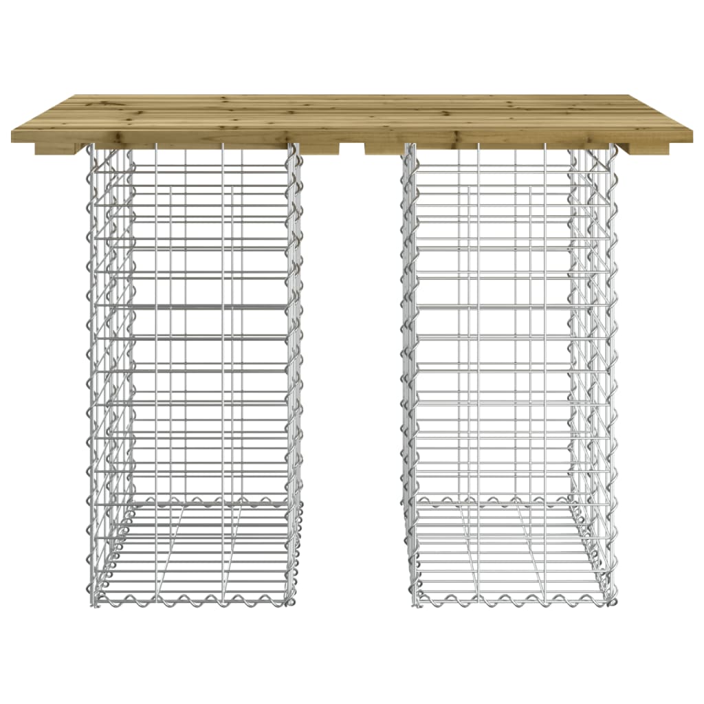 vidaXL Garden Table Gabion Design 100x70x72 cm Impregnated Wood Pine - Brown