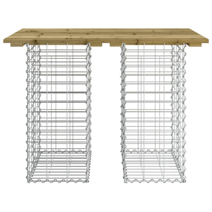 vidaXL Garden Table Gabion Design 100x70x72 cm Impregnated Wood Pine - Brown