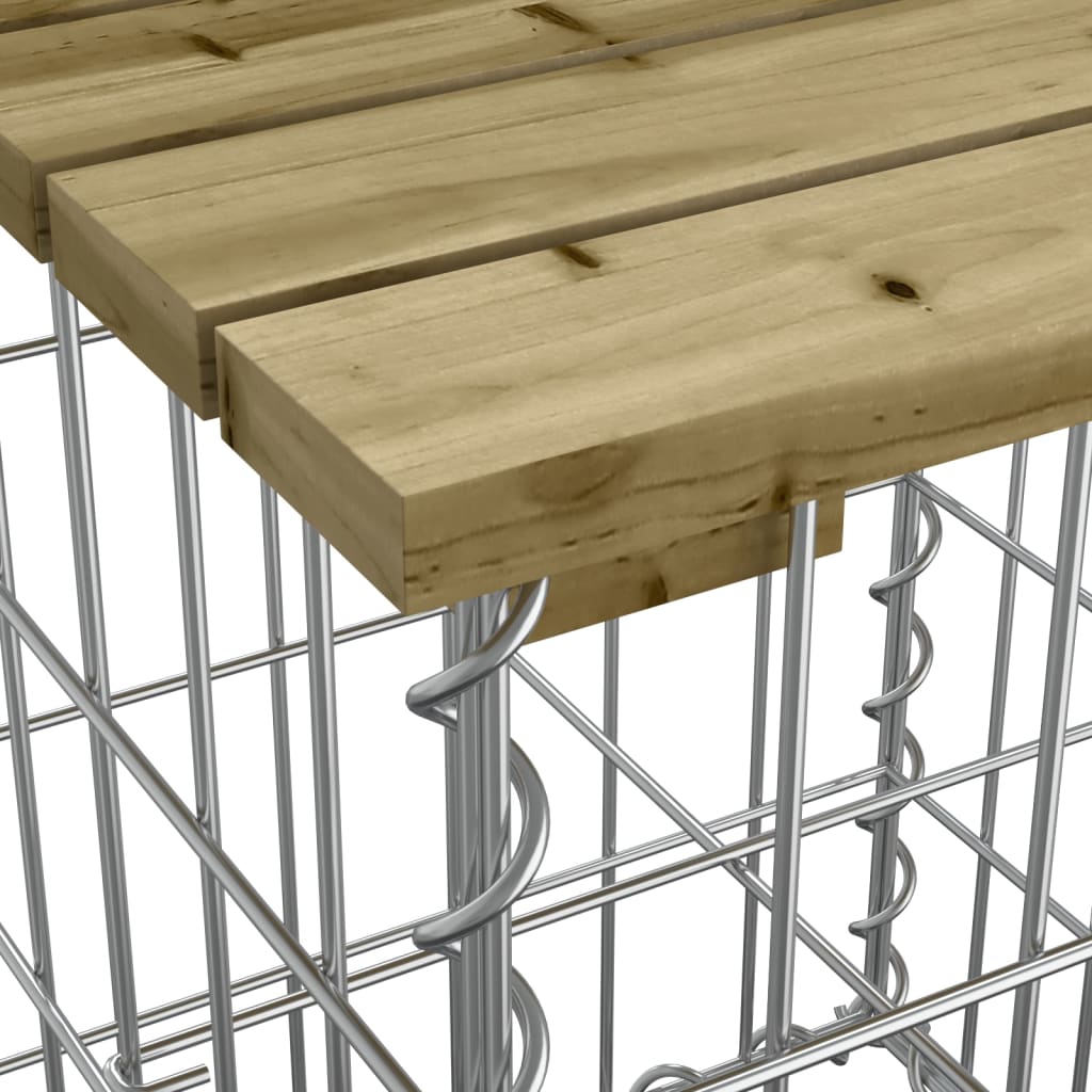 vidaXL Garden Table Gabion Design 100x70x72 cm Impregnated Wood Pine - Brown