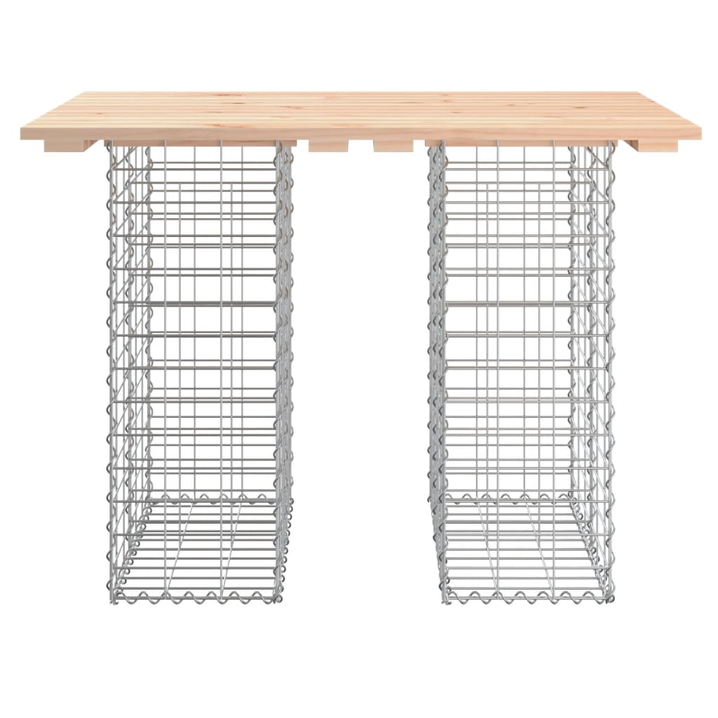 vidaXL Garden Table Gabion Design 100x70x72 cm Solid Wood Pine - Brown - 70 x 100 x 72 cm