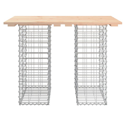 vidaXL Garden Table Gabion Design 100x70x72 cm Solid Wood Pine - Brown - 70 x 100 x 72 cm