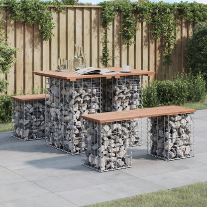 vidaXL Garden Table Gabion Design 100x70x72 cm Solid Wood Douglas - Brown - 70 x 100 x 72 cm