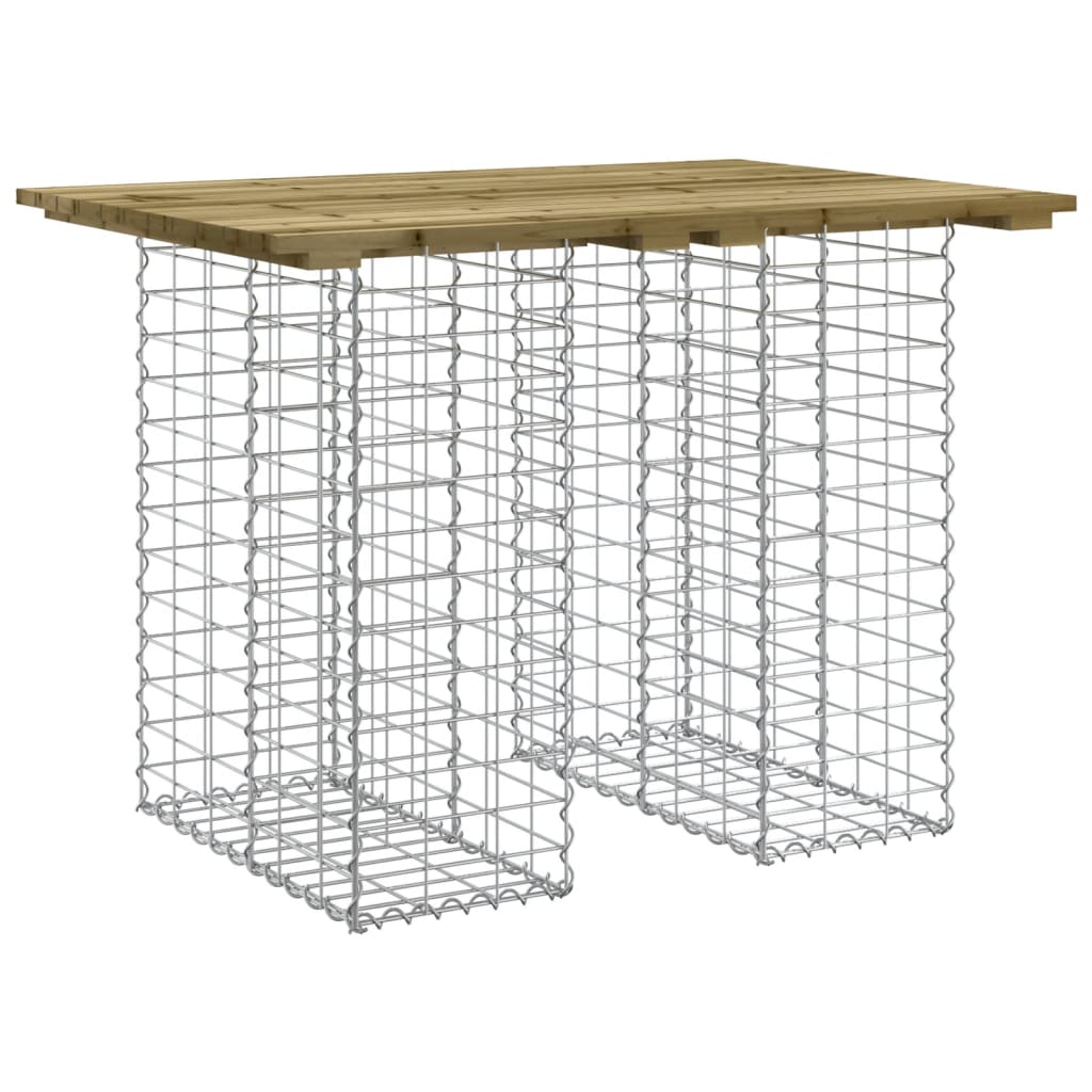 vidaXL Garden Table Gabion Design 100x70x72 cm Impregnated Wood Pine - Brown - 70 x 100 x 72 cm